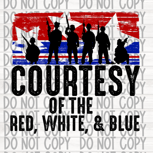 Courtest of red white blue military