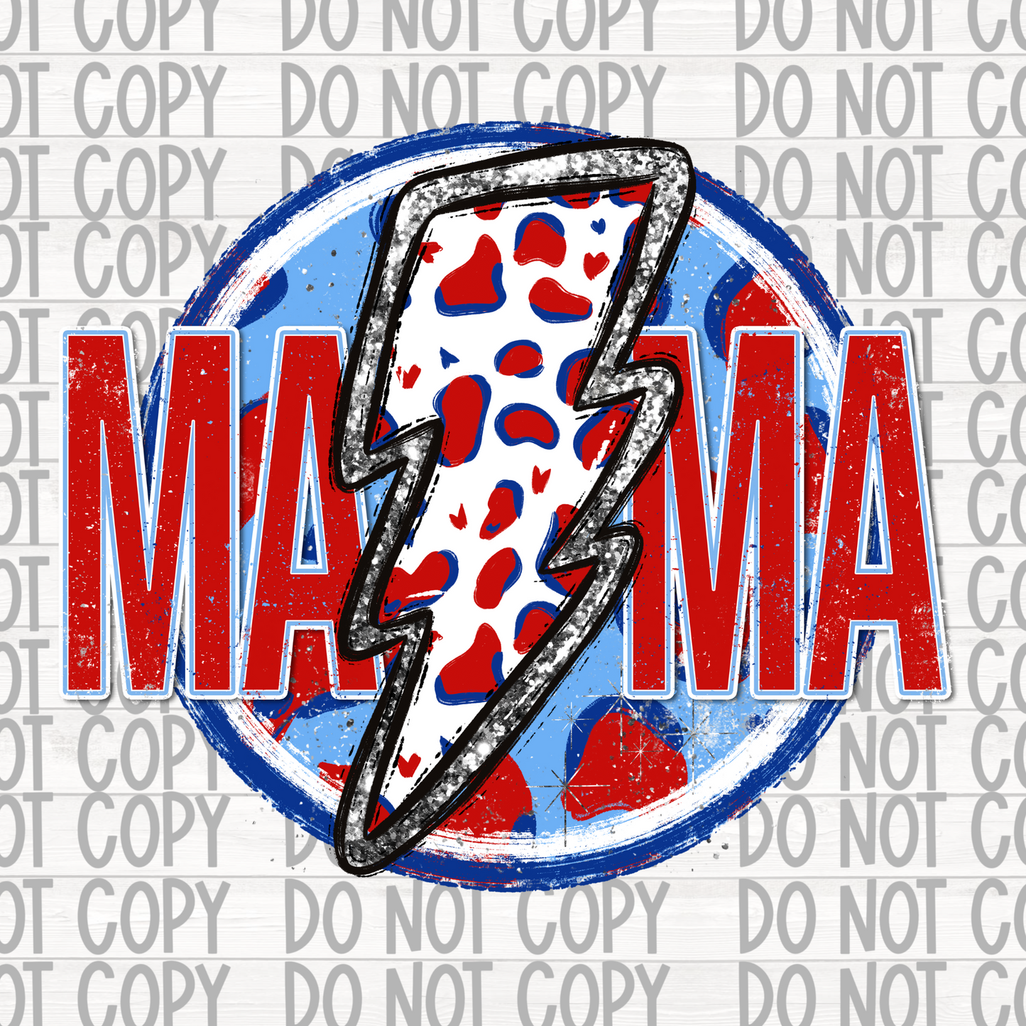 RED WHITE BLUE MAMA LIGHTNING